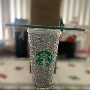 Starbucks cups with straw rhinestones